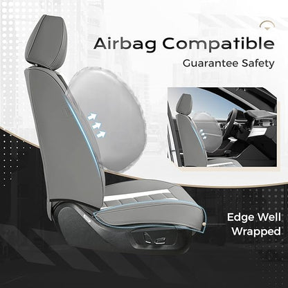 Coverado Car Seat Covers, Front Covers for Cars, Car Seat Cover Front Seats, Automotive Seat Cover, Waterproof, Leather Car Seat Cushion, Universal Interior Covers Seat Protectors for Most Cars