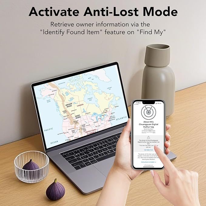 Air Tracker 4 Pack, Smart Bluetooth Tracker for Apple Find My (iOS Only), IP67 Waterproof Tracker with Keychain, Item Finder and GPS Finder for Keys, Luggage, Wallet, etc, Replaceable Battery