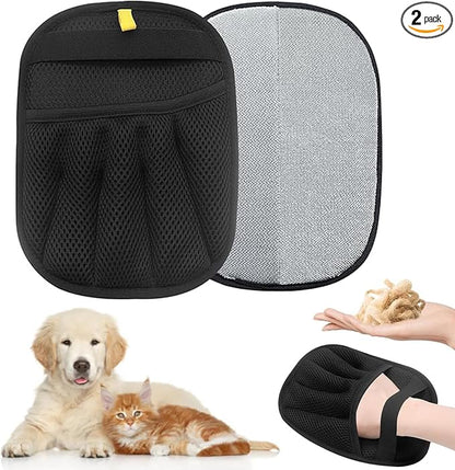 Vingtank 2Pcs Pet Hair Remover Glove, 2025 Upgraded Pet Hair Remover Electrostatic Gloves Reusable Cat & Dog Hair Removal Tool for Couch, Furniture, Carpet, Car Seat