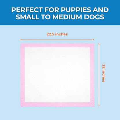Best Pet Supplies Puppy Pads (22.5 x 22 Inches) - Disposable, Dog Training Potty, Super Absorbent Baby Pink Puppy Pee Pads for Dogs (300 Count)