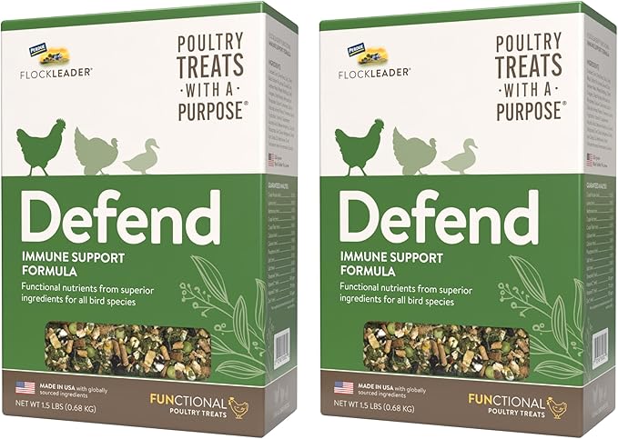 FlockLeader Defend, Functional Poultry Treats for Immune Support, 1.5 lb (Pack of 2)
