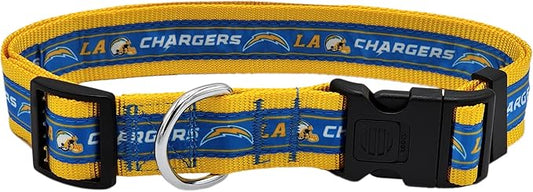NFL Los Angeles Chargers Dog & Cat Collar, X-Large Football Team Collar - Shiny & Colorful, Licensed by The NFL