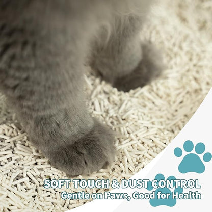 Plant-Based Cat Litter, Odor Control Quick Clumping Tofu Cat Litter, 24 lbs, Low Tracking Dust Control Lightweight Flushable Unscented Natural Kitty Litter