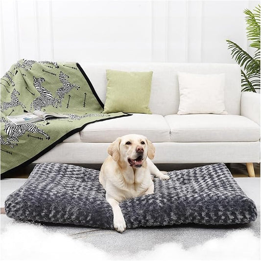 Washable Dog Bed Deluxe Plush Dog Crate Beds, Fulffy Comfy Kennel Pad Anti-Slip Pet Sleeping Mat (35.0" L x 23.0" W x 3.5" Th)