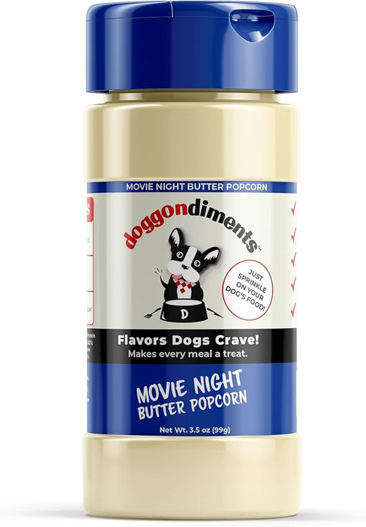 Movie Night Butter Popcorn Dog Food Topper, Fun People Food Flavors, Powder, Small & Large Breeds, Made in USA