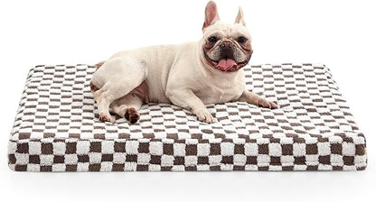 JOEJOY Dog Bed for Medium Dogs, Large Orthopedic Dog Bed with Removable Washable Cover, Cute Modern Plush & Memory Egg Crate Foam Dog Bed, 30 x 20 inch, Cofffee
