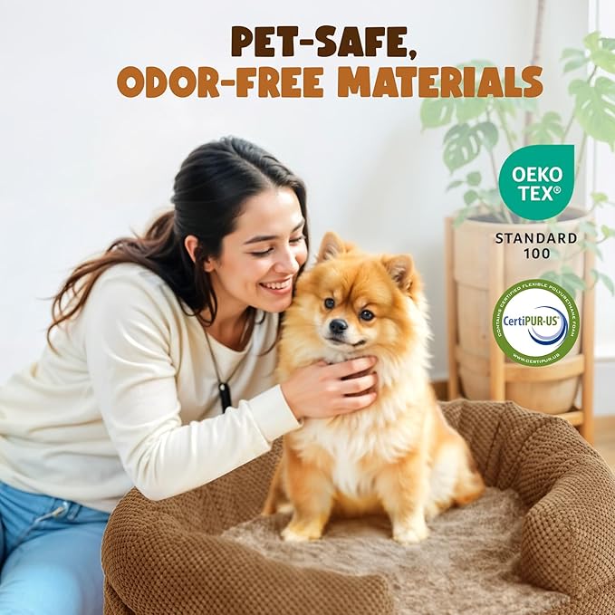 Orthopedic Dog Bed for Extra Large Dogs – 48"x36" XL Waterproof Memory Foam Pet Couch with Bolster Sides, Washable Removable Cover, Non-Slip Bottom, Joint Support Dog Sofa Bed for Large Breeds