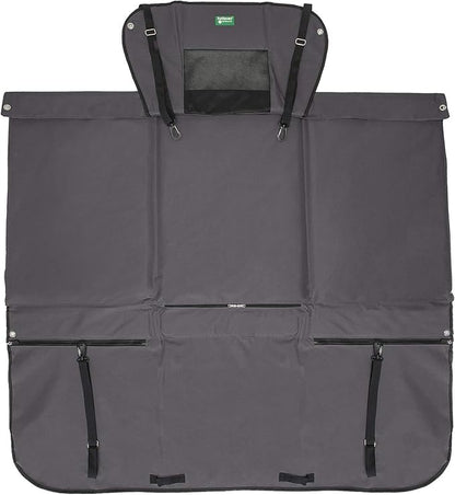 Furhaven Deluxe Multi-Panel Hard Bottom Platform Bridge Backseat Protector w/ Travel Bag - Gray, One Size