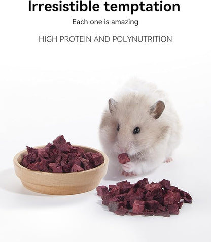 Niteangel Hamster Snack & Treats Toy - Small Animal Natural Treat for Dwarf Syrian Robo Hamsters Gerbils Mice Lemmings Degus or Other Small-Sized Pets (Freeze-Dried Beetroot)