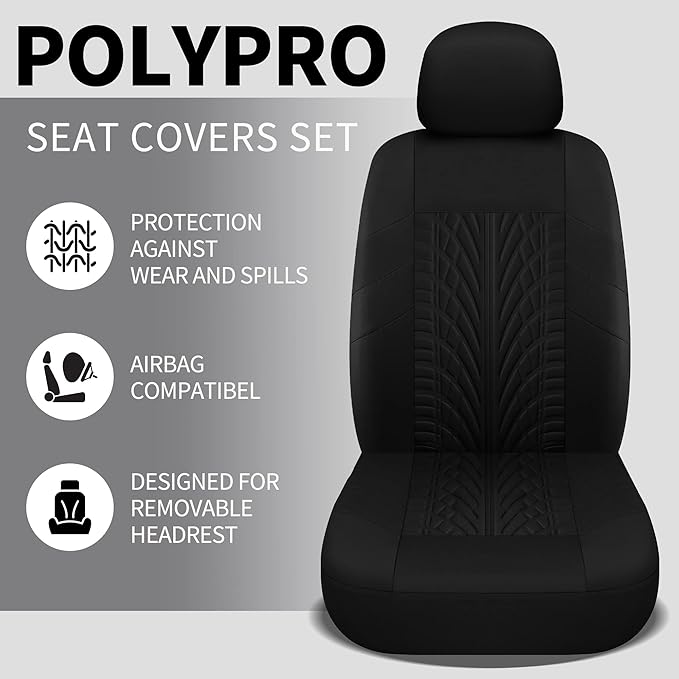VarCozy Car Seat Covers Front Pair,Universal Cloth for Car,Breathable & Washable SUV, Sedan, Van, Automotive Interior Covers, Airbag Compatible