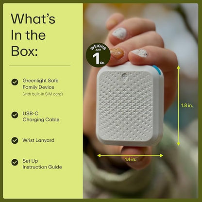 Greenlight Safe Kids - Real Time GPS Tracker for Kids and Seniors with SOS Button, Safe Zone Alerts, Advanced Indoor & Outdoor Tracking, No Phone Needed, Up to 30 Day Battery Life