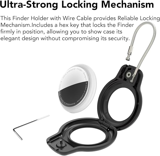 SPGUARD for AirTag Holder Case with Keychain 1st/2nd Air Tags-2 Pack for Apple Air Tag Holder with Wire Cable Lock Key Ring Chain Air Tagholder Accessories for GPS Item Tracker Kids,Keys,Luggage