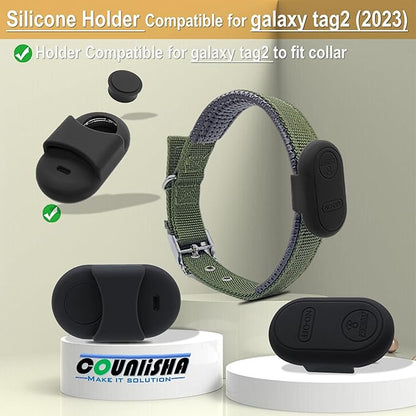 Silicone Holder Compatible for Samsung Galaxy smarttag2 for Dog Collar,Slim Rubber Cover pet Accessories,Secure case for Galaxy tag2 Tracker for cat Belt (2 Pack)