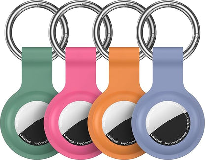 Compatible with AirTag Holder Case Keychain 4 Pack,for AirTag 2nd & 1st Generation Key Chain Ring Case Cover for Air Tag Holder GPS Tracker Air Tag 2nd gen Finders Air Tagholder for Kids,Bags,Luggages