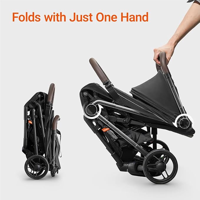 MAMAZING Ultra Air Lightweight Baby Travel Stroller with Carbon Fiber Frame, Compact & Airplane-Friendly, One-Handed Fold, 11.6 lbs, Perfect for Toddlers, Organizer & Cushion Included, Jet