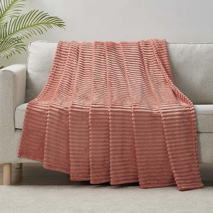 Nestl Rose Throw Blanket for Couch - Cozy Warm Fuzzy Blankets for Women, Set of 2 Small Fleece Throws for Girls - Misty Rose, 50 x 60 Inches