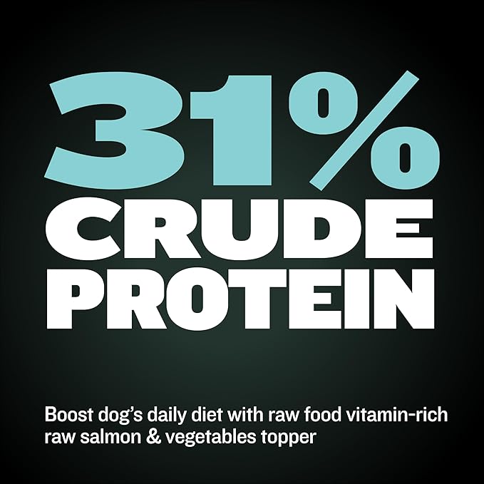 Bully Max Freeze-Dried Raw Dog Food Toppers for Puppies & Adult Dogs - Salmon with Real Fruits & Veggies - Meal Enhancers with Vitamins & Minerals - Feed as Puppy Treat or Dog Meal - 3 Pack