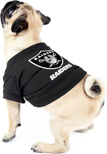 Littlearth NFL Las Vegas Raiders Pet T-Shirt, Team Color, X-Large