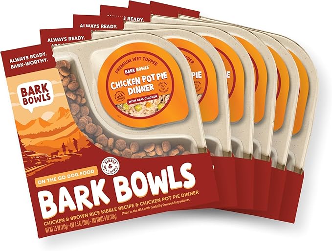 On The Go Dog Food, Chicken Pot Pie Dinner - 7.5 oz Tray (6 Count), Made in The USA with Real Chicken