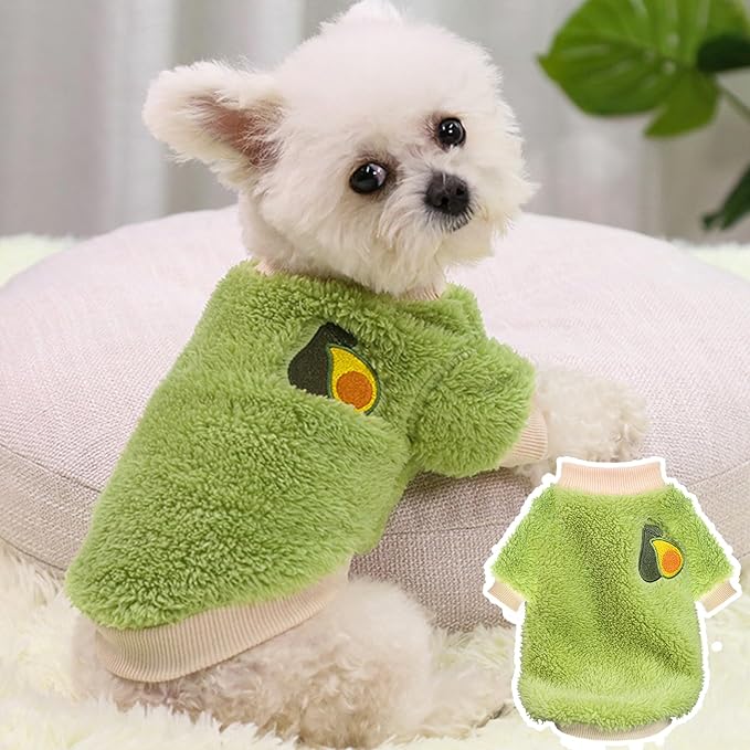 2 Pieces Small Dog Sweater Winter Warm Doggie Sweaters for Small Dogs Like Chihuahua Yorkie Girl Puppy Coat Thick Fleece Pet Clothes Clothing (Large)