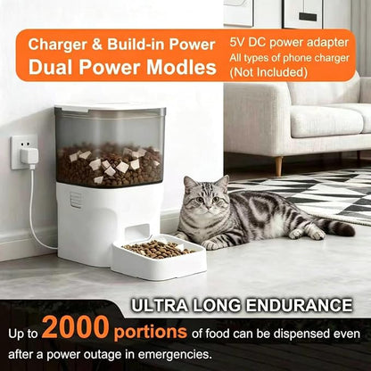 HIFAY ATX4 Automatic Cat Feeder – 4L Timed Cat Dry Food Dispenser ， All the Food Could be dispensed Normally After the Power outages, Auto Pet Feeder for Cats and Dogs