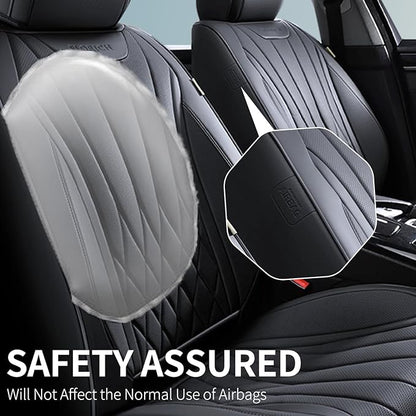 FLORICH Car Seat Covers Full Set, Black Seat Covers for Cars, Waterproof Front and Rear Car Seat Protectors, Universal Fit for Most Cars Sedans Trucks SUVs - Black