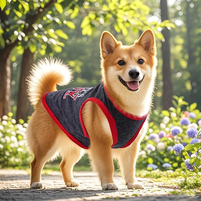 Pistha 4 Pack Dog Shirts Summer Printed Puppy Clothes Novel Sleeveless Pet T Shirts Dog Clothes for Small Medium Dogs Cats Boy(S)