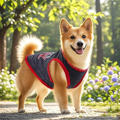 Pistha 4 Pack Dog Shirts Summer Printed Puppy Clothes Novel Sleeveless Pet T Shirts Dog Clothes for Small Medium Dogs Cats Boy(S)