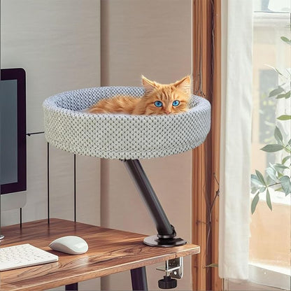 Simcat Modern Desk Cat Bed, Pet Cat Bed for Table Supports Up to 40 lbs, Removable Study Office Game Tables Indoor Cats Desk Beds