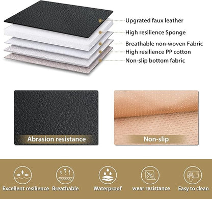 Nilight 5 Car Seat Covers Waterproof Faux Leather Cushions Anti-Slip Universal Fit for 5 Passenger Cars Hyundai Honda Accord Kia Civic Corolla Camry CR-V RAV4 Fusion SUV Truck (Full Set, Black)