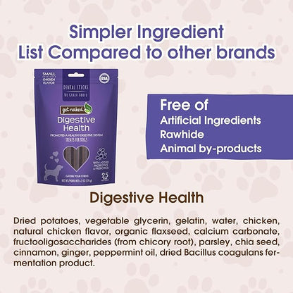 Get Naked Grain Free 1 Pouch 6.6 Oz Digestive Health Dental Chew Sticks, Large