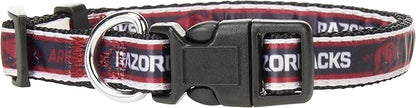 Pets First Collegiate PET Collar New Version Arkansas Razorbacks Dog Collar, Size Medium. Best Sports Team Color for Dogs & Cats. A Shiny & Colorful Dog & Cat Collar Licensed by The NCAA