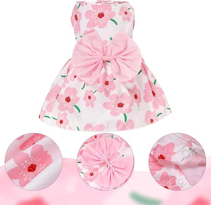 choyaxo Floral Dog Dress Cute Dog Skirt Pet Dress Summer Pet Clothes for Puppy Small Cats,S