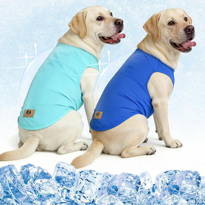 KOOLTAIL Dog Clothes for Large Dogs Boys Girls, 5 Pack Cotton Comfortable Dog T Shirts Coats for Outdoor, UV & Insect Protection Anti-Hair Loss & Lightweight Pet Vest Tank Tops Apparel,Blue&Green,3XL