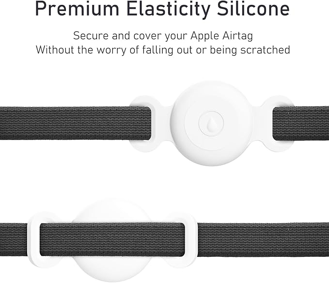 Vancle at Case for Dog Collar, Waterproof Apple Air Tag Protective Holder GPS Tracking Finder for Pet, Silicone Case for Dog Collar Cat Loop Holder Pet Accessories