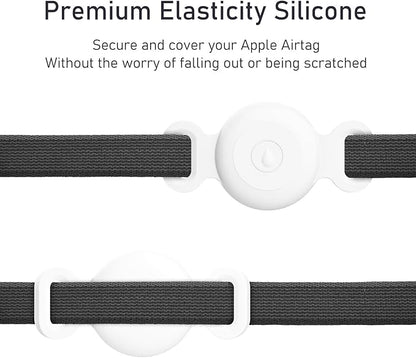Vancle at Case for Dog Collar, Waterproof Apple Air Tag Protective Holder GPS Tracking Finder for Pet, Silicone Case for Dog Collar Cat Loop Holder Pet Accessories