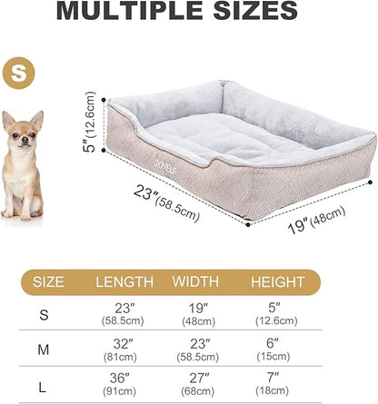 JOYELF Rectangle Dog Bed Calming Pet Bed, Anti Anxiety Cat Bed & Sofa, Cute Plush Pet Bed for Small Dog and Cat- Small(Upgraded Version)