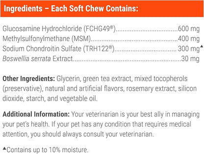 Nutramax Laboratories Cosequin DS Plus MSM Professional Line for Dogs,60 Soft Chews,(Pack of 2)
