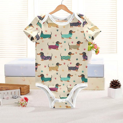 Bright Emotions Raccoons Baby Short Sleeve Bodysuits Romper Unisex Infant Outfit Wrapping Clothes for Boy Girl kids 3M