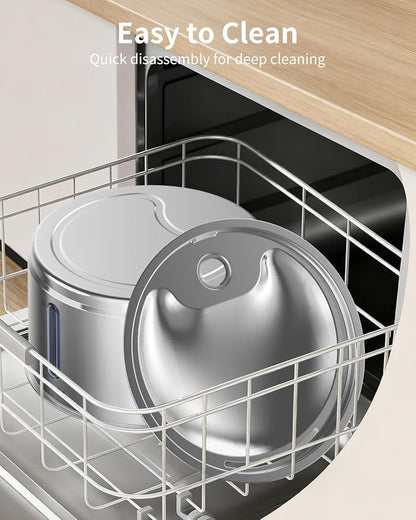 NPET Stainless Steel Cat Water Fountain, 1Gallon/135oz Automatic Pet Drinking Fountain Dog Water Dispenser with 3 Replacement Filters for Cats Indoor