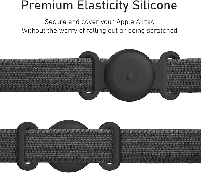 Vancle at Case for Dog Collar, Waterproof Apple Air Tag Protective Holder GPS Tracking Finder for Pet, Silicone Case for Dog Collar Cat Loop Holder Pet Accessories