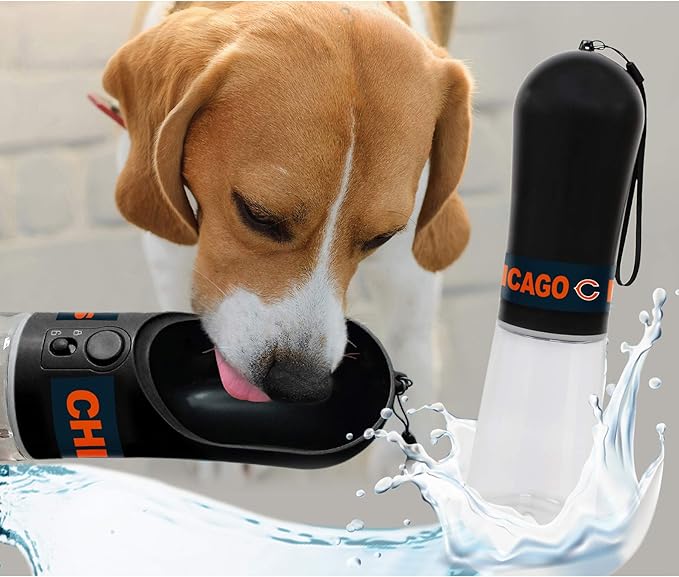 Dog Water Bottle. NFL Chicago Bears PET Water Bottle. Best Cat Water Bottle. Water Fountain Dispenser for Dogs & Cats.