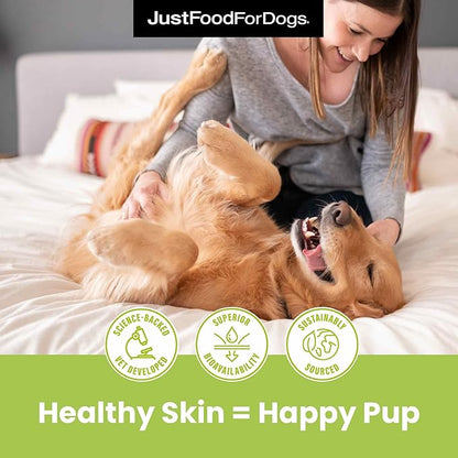 JustFoodForDogs Omega 3 for Dogs, Omega Oil for Dogs, Dog Joint Supplement, Skin and Coat Supplement, Dog Fish Oil Alternative, Human Grade, Vegan, Sustainable & Eco-Friendly - 8 oz
