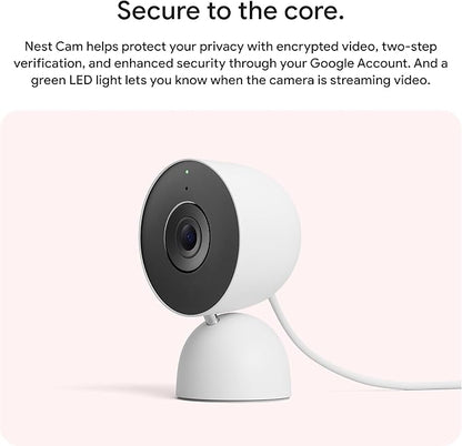 Google Nest Cam Indoor (Wired, 3rd Gen) - Security Camera with 2K Video and Gemini, Night Vision, 2-Way Audio, Works with Google Home - 2025 Model - Berry