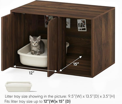 Furinno Peli Litter Box Enclosure, Small, Columbia Walnut