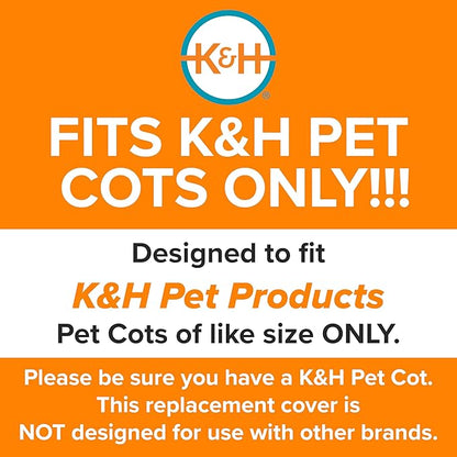 K&H Pet Products Dog Cot Replacement Cover, Designed to fit K&H XL Pet Cots (Sold Separately), Indoor Outdoor, Breathable Cooling Mesh Center, Machine Washable - Extra-Large 50 X 32in Gray