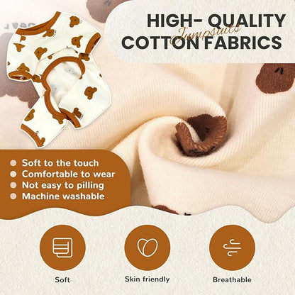 Dog Pajamas Small Sized Dog Onesie Clothes Soft Stretchy Puppy Pajamas for Small Dogs Cats Girl Pet Costume Cute Bear Printed Pjs Outifts French Bulldog Chihuahua Doggie Clothing