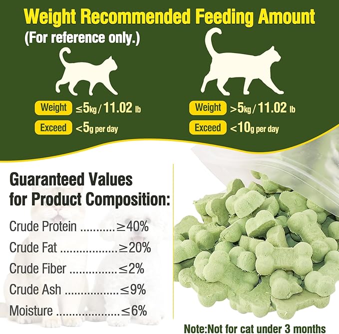 7.05 oz Freeze Dried Chicken Cat Dog Treats Liver Salmon Crunchy Healthy Biscuit Snacks Training Reward