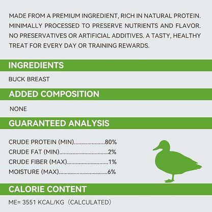 OPET Freeze Dried Cat Treats, Single Ingredient Grain Free High Protein Pet Food for Cats and Dogs, Healthy Training Snacks，Freeze Dried Duck Breast Sliced Fillets (Duck Breast, 5.92 Ounce)