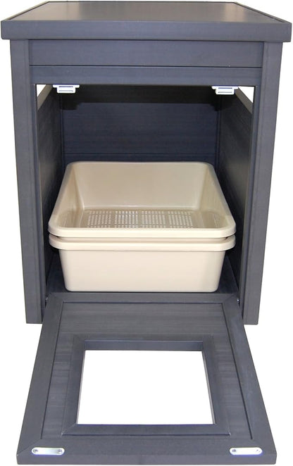 New Age Pet ECOFLEX Litter Loo Moisture and Odor Resistant Enclosure & End Table, No‑Tools Assembly, 10 Year Warranty, Espresso Black, Standard